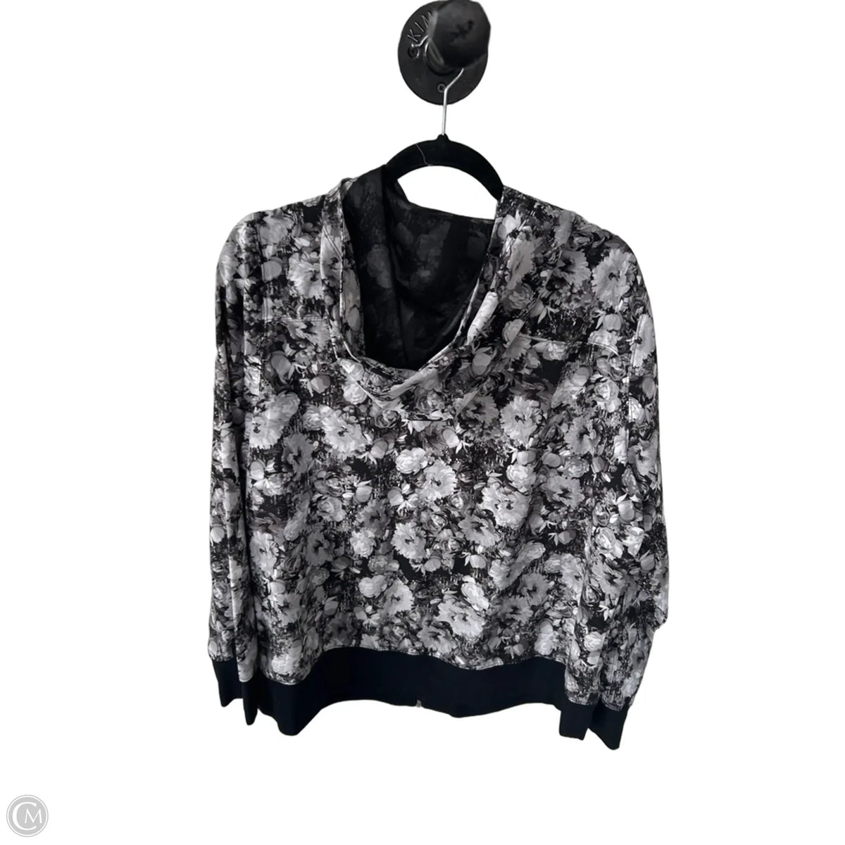 Athletic Jacket By Livi Active In Black & Grey, Size: 1x