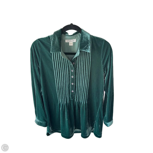 Blouse Long Sleeve By Coldwater Creek In Green, Size: Xs