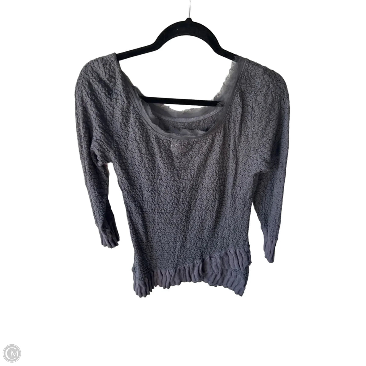 Top Long Sleeve By Deletta In Grey, Size: M