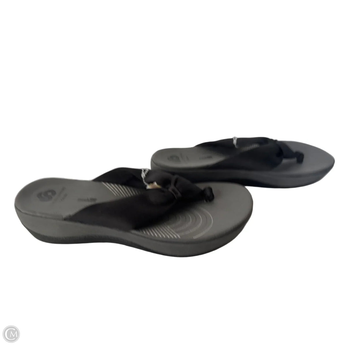 Sandals Flip Flops By Clarks In Black, Size: 7