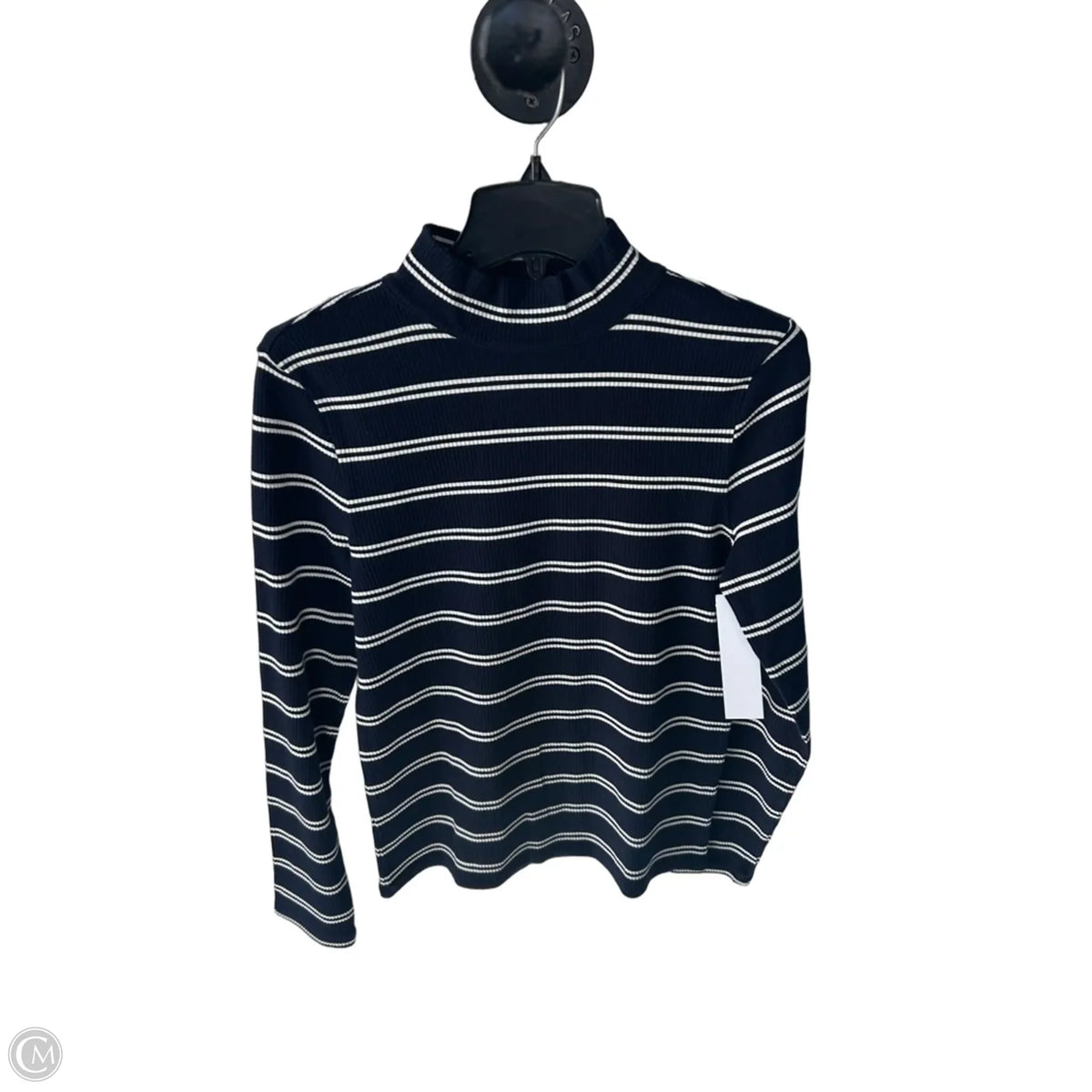 Top Long Sleeve Basic By Talbots In Blue & White, Size: L