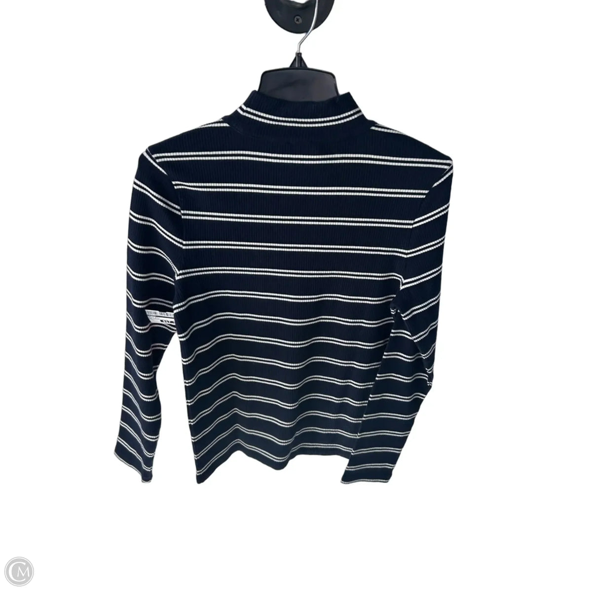 Top Long Sleeve Basic By Talbots In Blue & White, Size: L