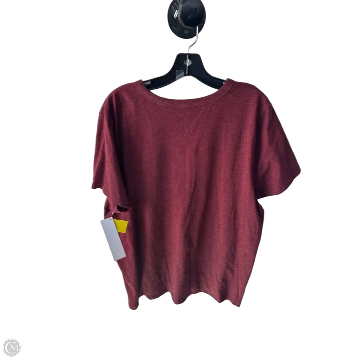 Top Short Sleeve Basic By Maurices In Red & White, Size: 2x
