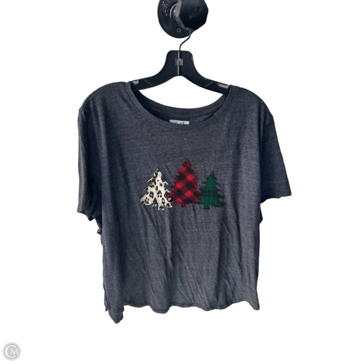Top Short Sleeve Basic By Maurices In Grey & Red, Size: 2x