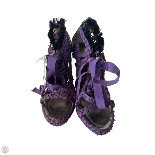 Sandals Luxury Designer By Proenza-schouler In Black & Purple, Size: 7.5