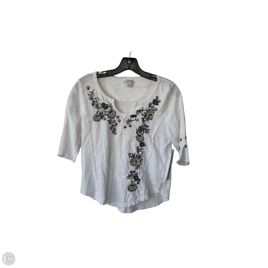Top Short Sleeve By Sundance In Green & White, Size: Mp