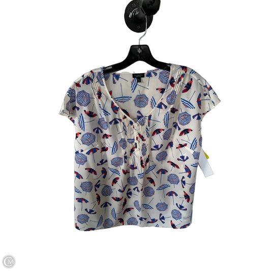 Blouse Sleeveless By Talbots In Blue & Red & White, Size: 1x