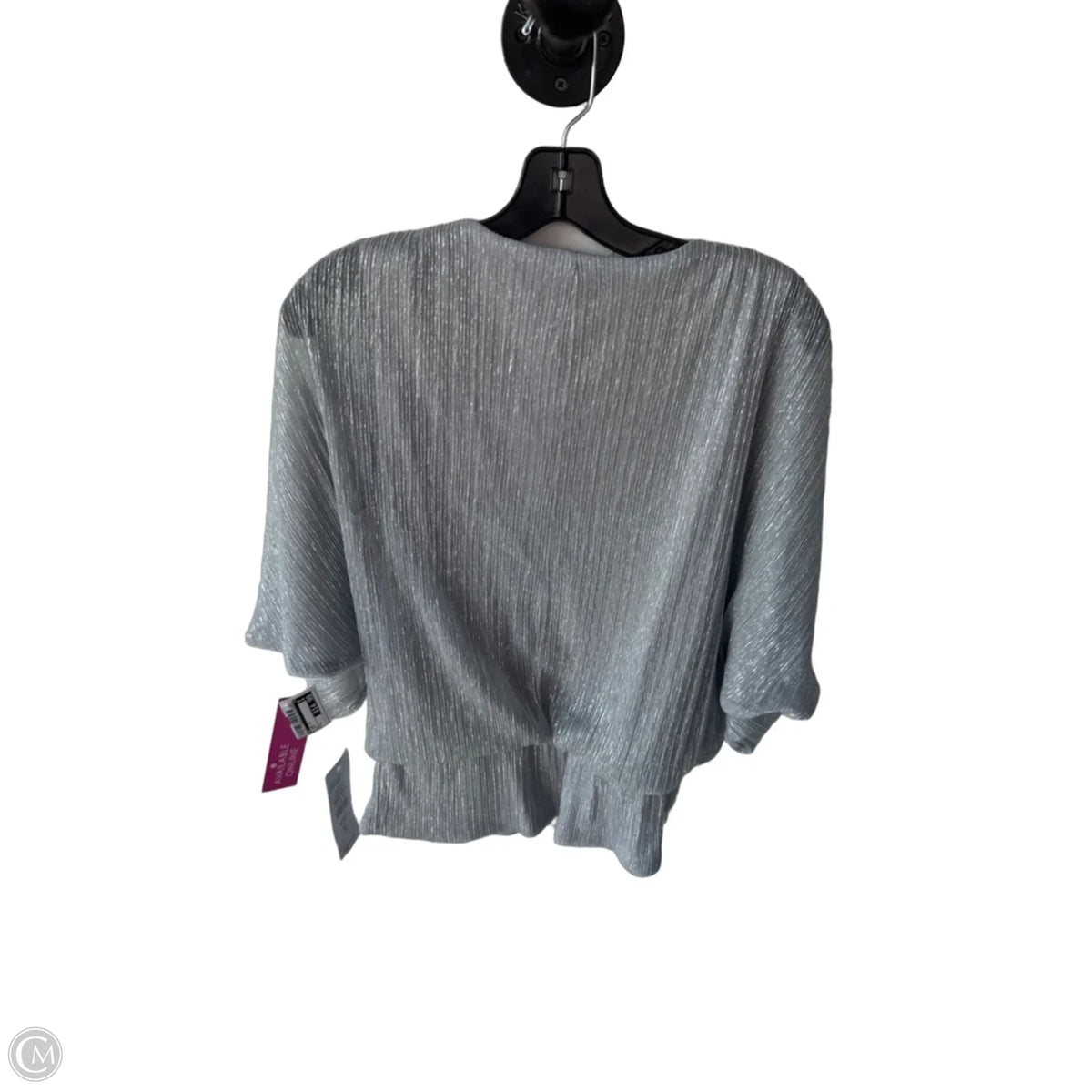 Blouse Short Sleeve By Msk In Silver, Size: S