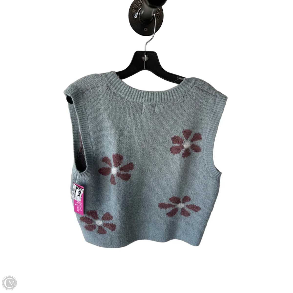 Vest Sweater By Hippie Laundry In Blue & Red, Size: L