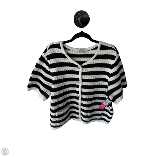 Sweater Cardigan By Free Assembly In Black & White, Size: Xxl