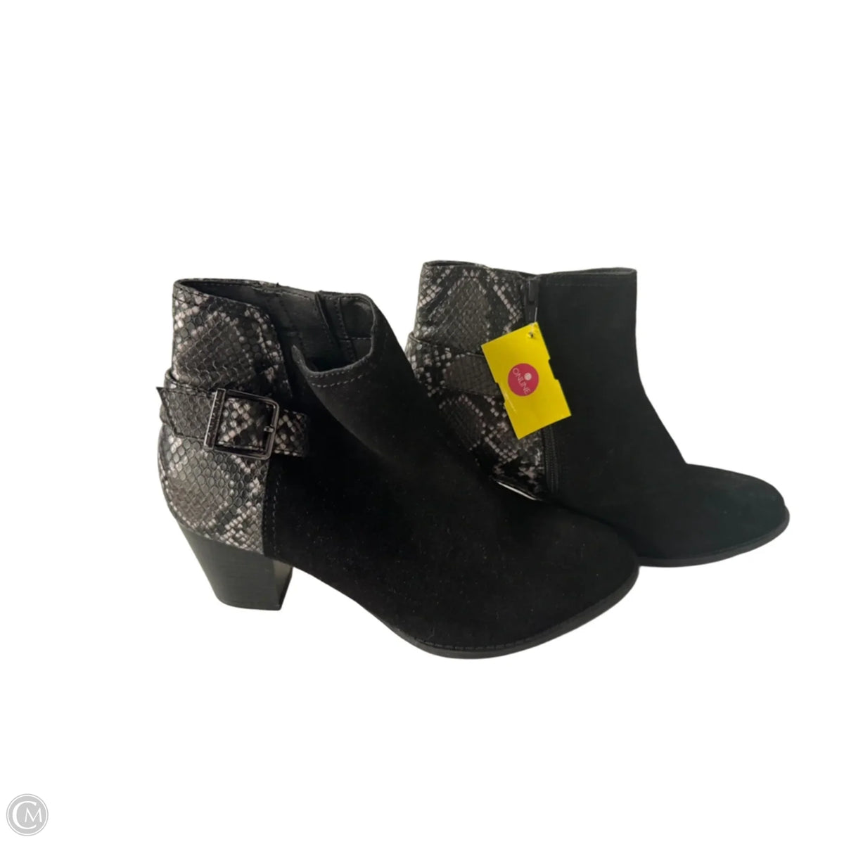 Boots Ankle Heels By Vionic In Black & Grey, Size: 9