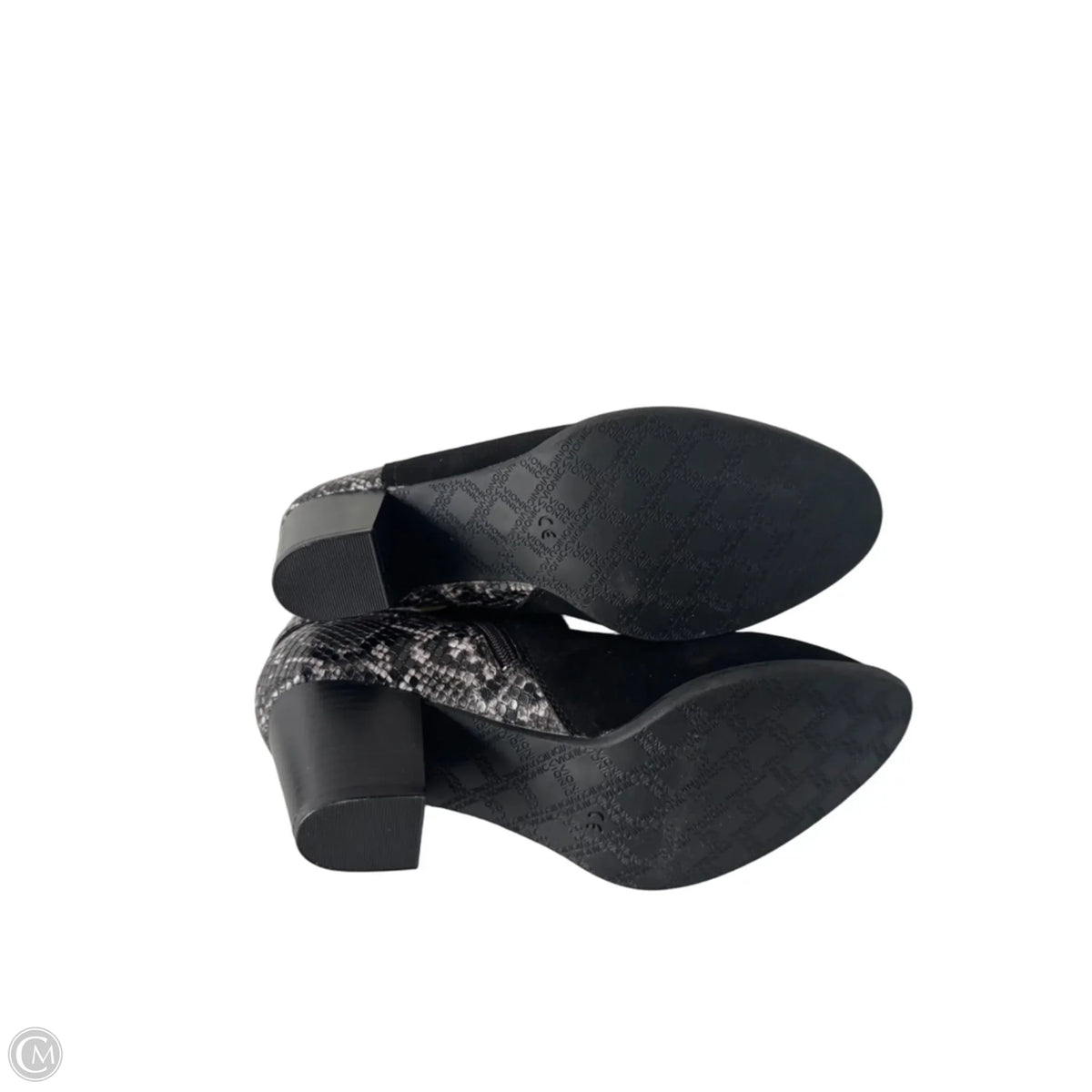 Boots Ankle Heels By Vionic In Black & Grey, Size: 9