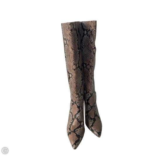 Boots Knee Heels By Steve Madden In Snakeskin Print, Size: 9