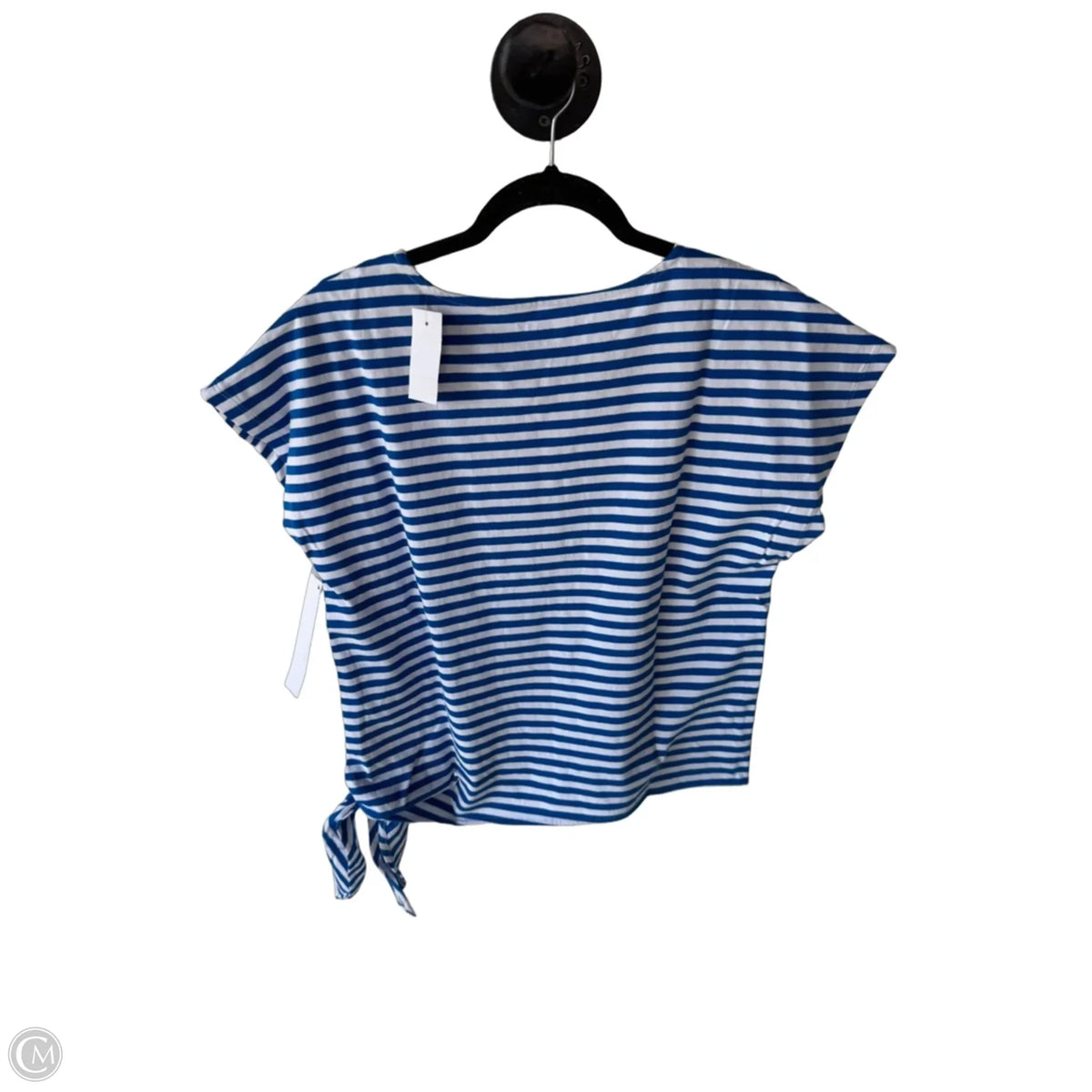 Top Sleeveless By Loft In Blue & White, Size: L
