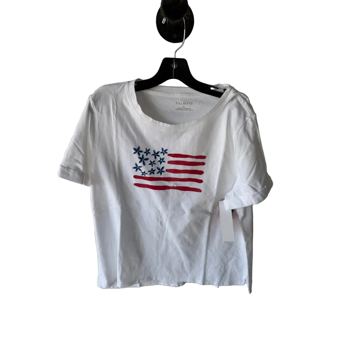 Top Short Sleeve Basic By Talbots In Blue & Red & White, Size: Xl