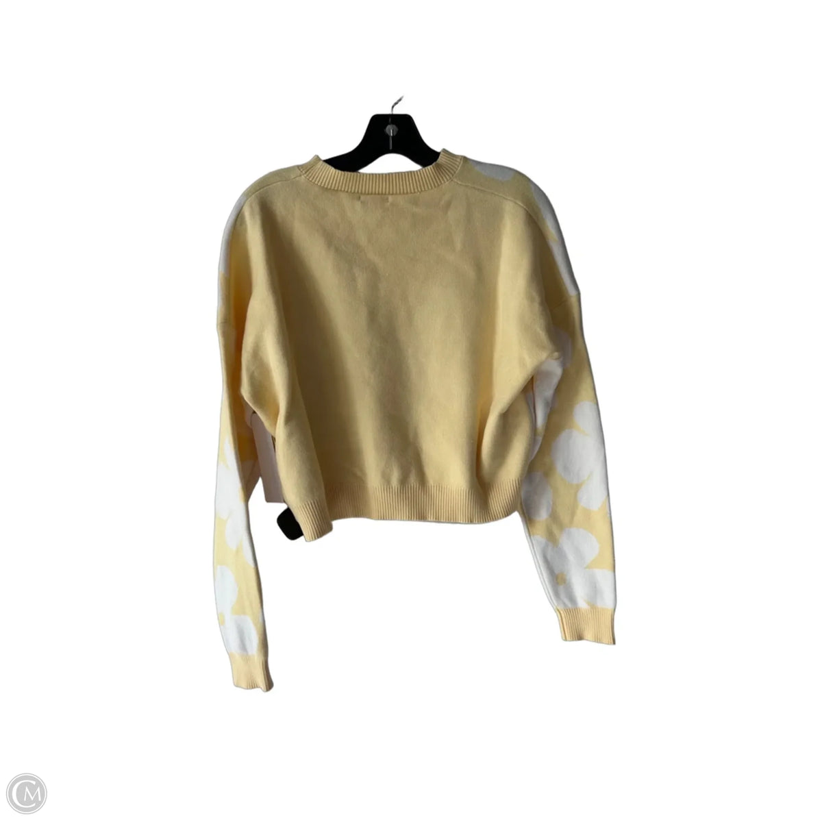 Sweater By Debut In White & Yellow, Size: M