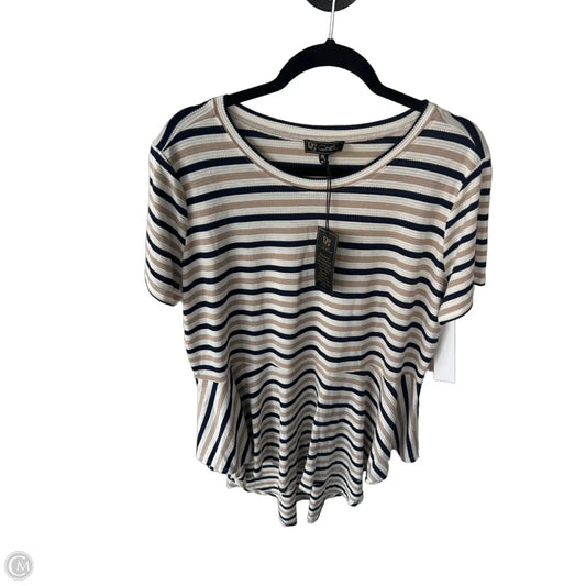 Tunic Short Sleeve By Dg2 In Blue & Tan, Size: Xl