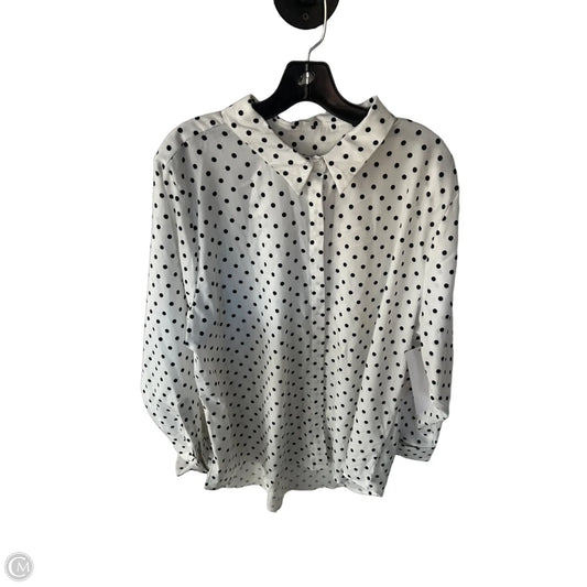 Blouse Long Sleeve By Clothes Mentor In Polkadot Pattern, Size: Xl