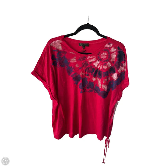 Top Short Sleeve By Dg2 In Red & White, Size: Xl
