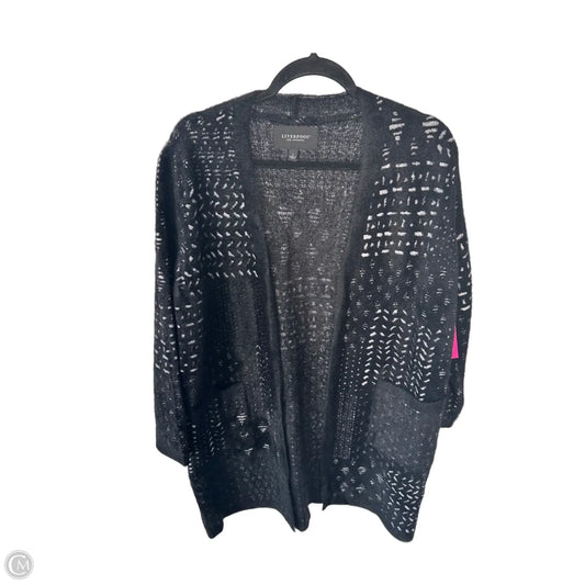 Sweater Cardigan By Liverpool In Black & Grey, Size: S