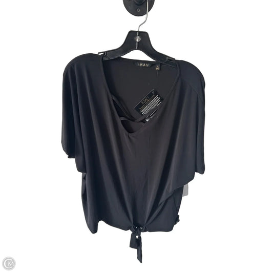 Blouse Short Sleeve By Iman In Black, Size: Xl