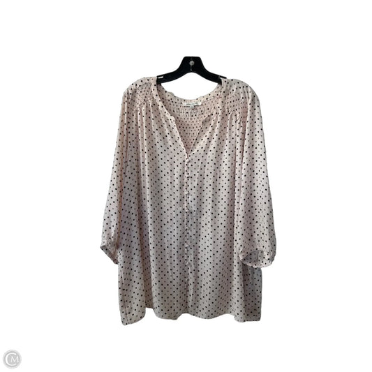 Blouse 3/4 Sleeve By Rose And Olive In Grey & Pink, Size: 3x
