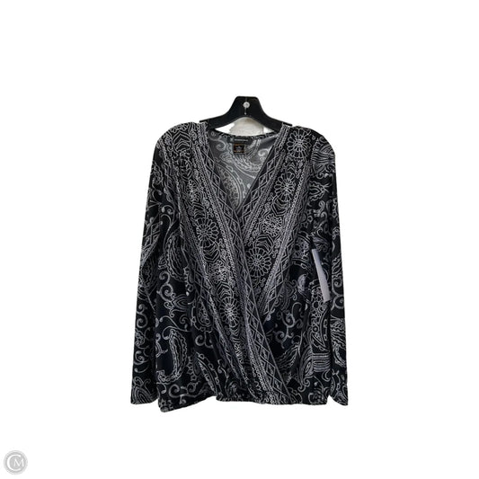 Blouse Long Sleeve By Inc In Black & White, Size: Xl