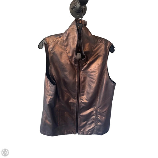 Vest Other By Chicos In Gold & Grey, Size: L
