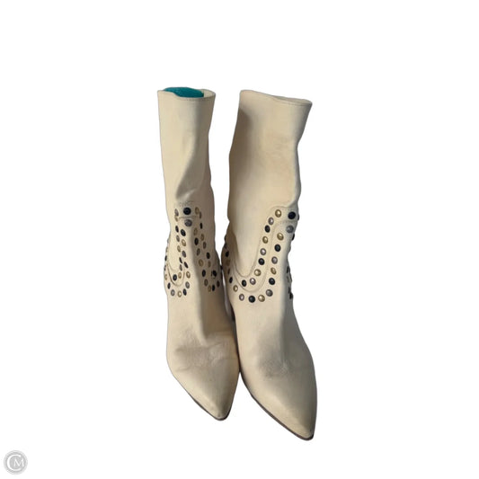 Boots Mid-calf Heels By Free People In Cream & Silver, Size: 9.5