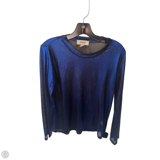 Top Long Sleeve By Porridge In Black & Blue, Size: M