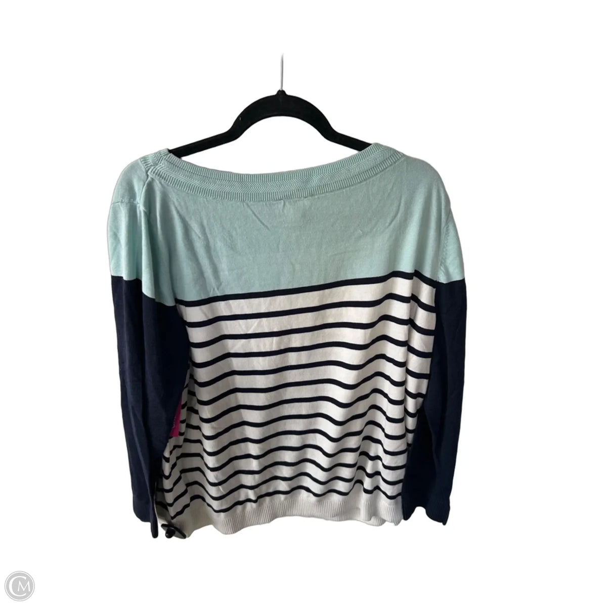 Sweater By Talbots In Blue & White, Size: 3x