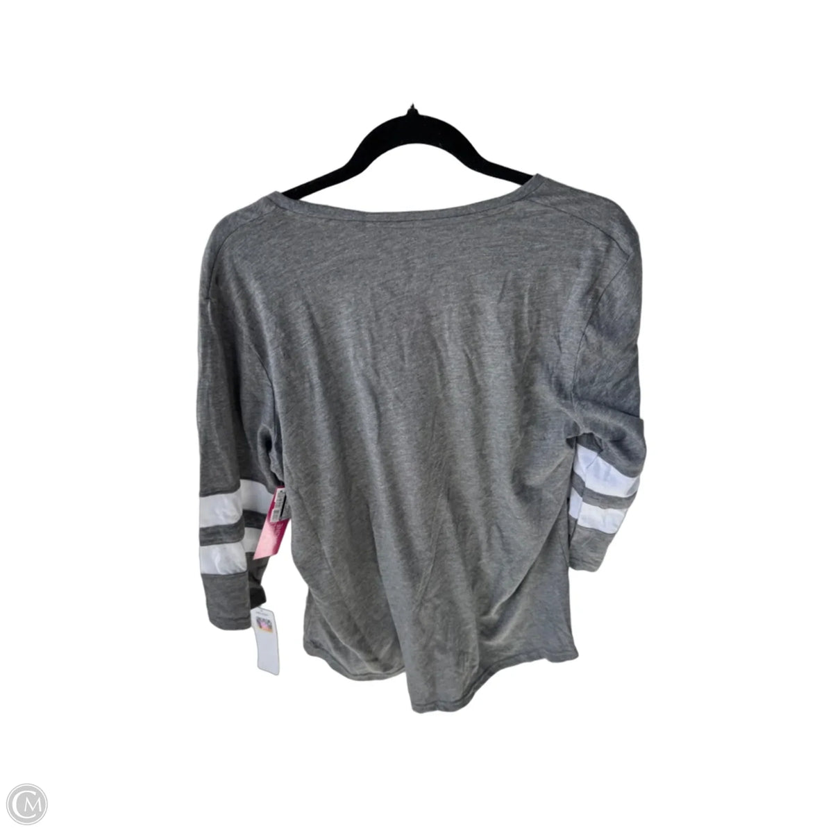 Top 3/4 Sleeve Basic By Nfl In Grey & White, Size: L
