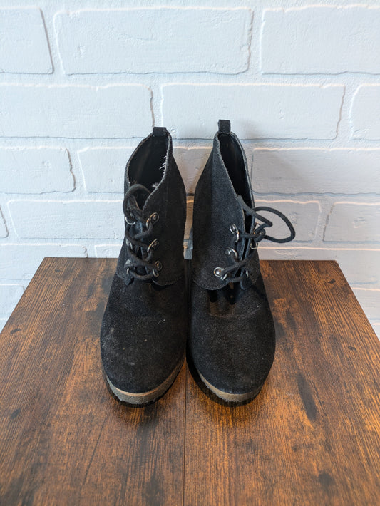 Black Boots Ankle Heels Steve Madden, Size 8.5
