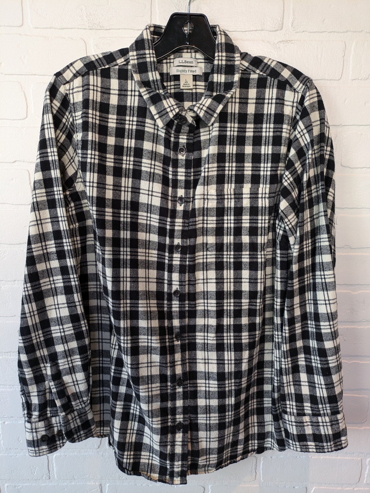 Blouse Long Sleeve By Ll Bean In Plaid, Size: 9.5