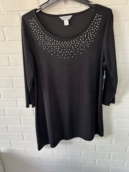 Top Long Sleeve By Christopher And Banks In Black, Size: L