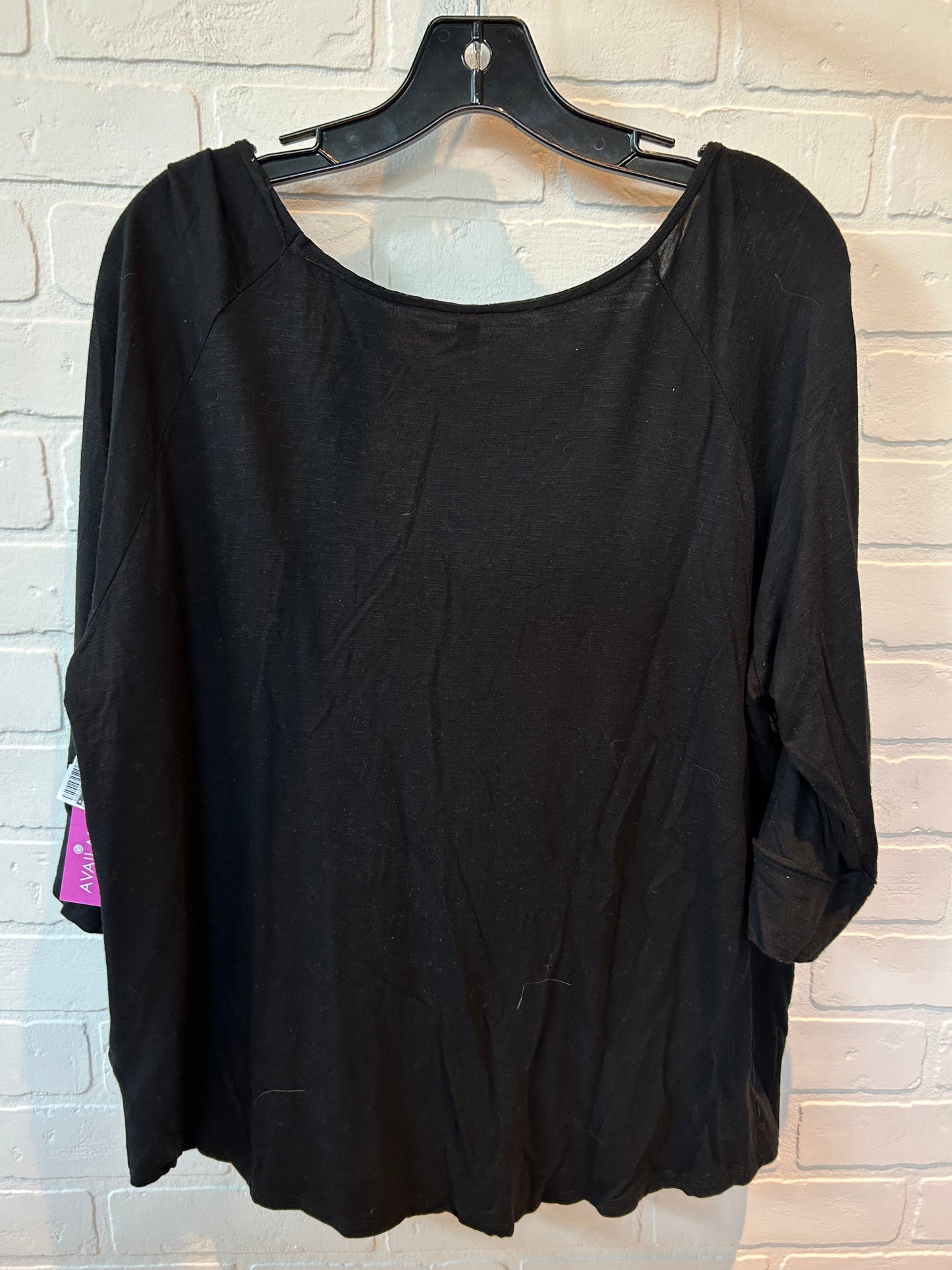 Black Tan Top Long Sleeve Sweet Grey, Size Xl