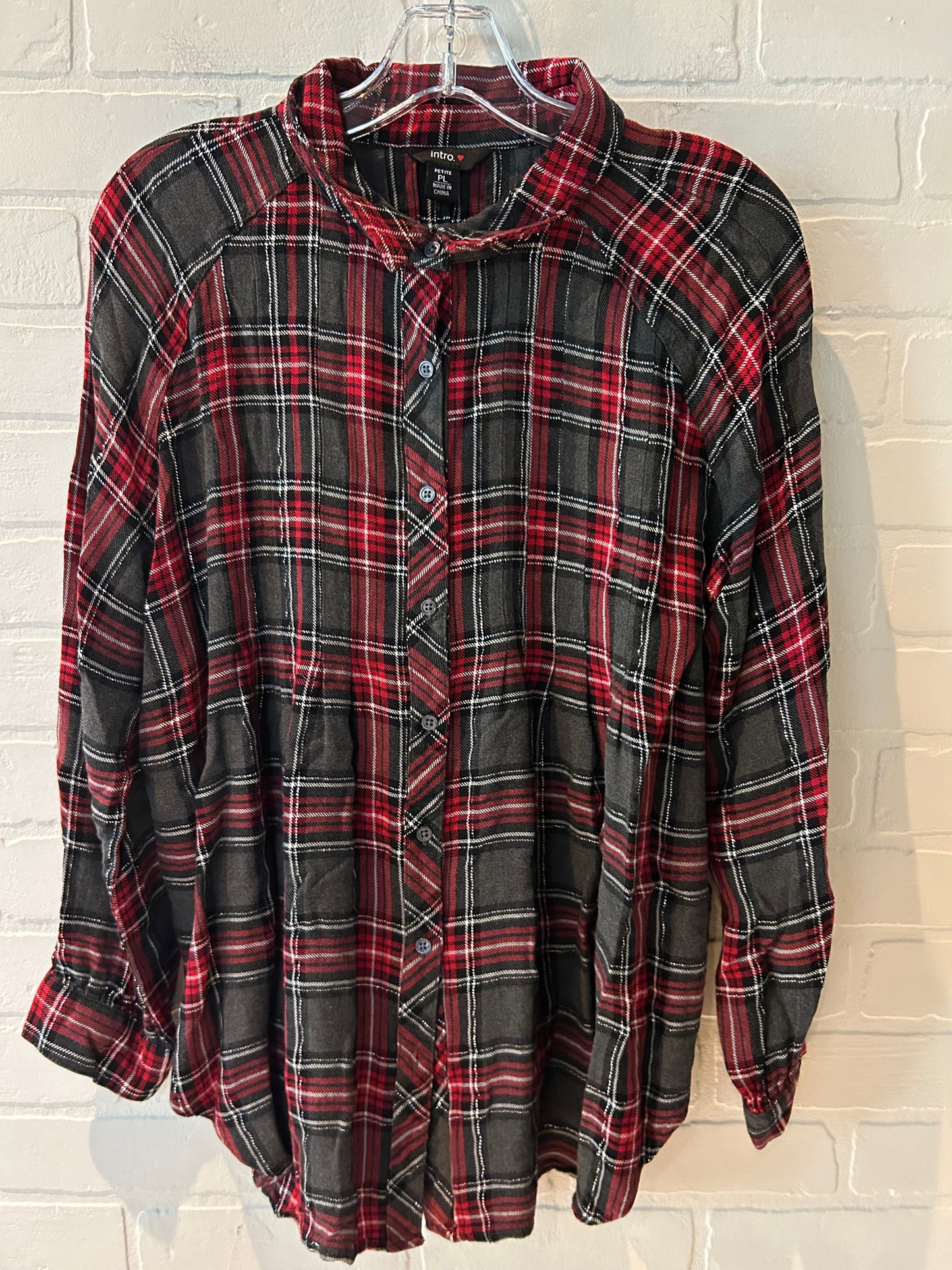 Plaid Top Long Sleeve Intro, Size L