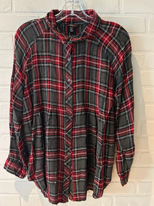 Plaid Top Long Sleeve Intro, Size L