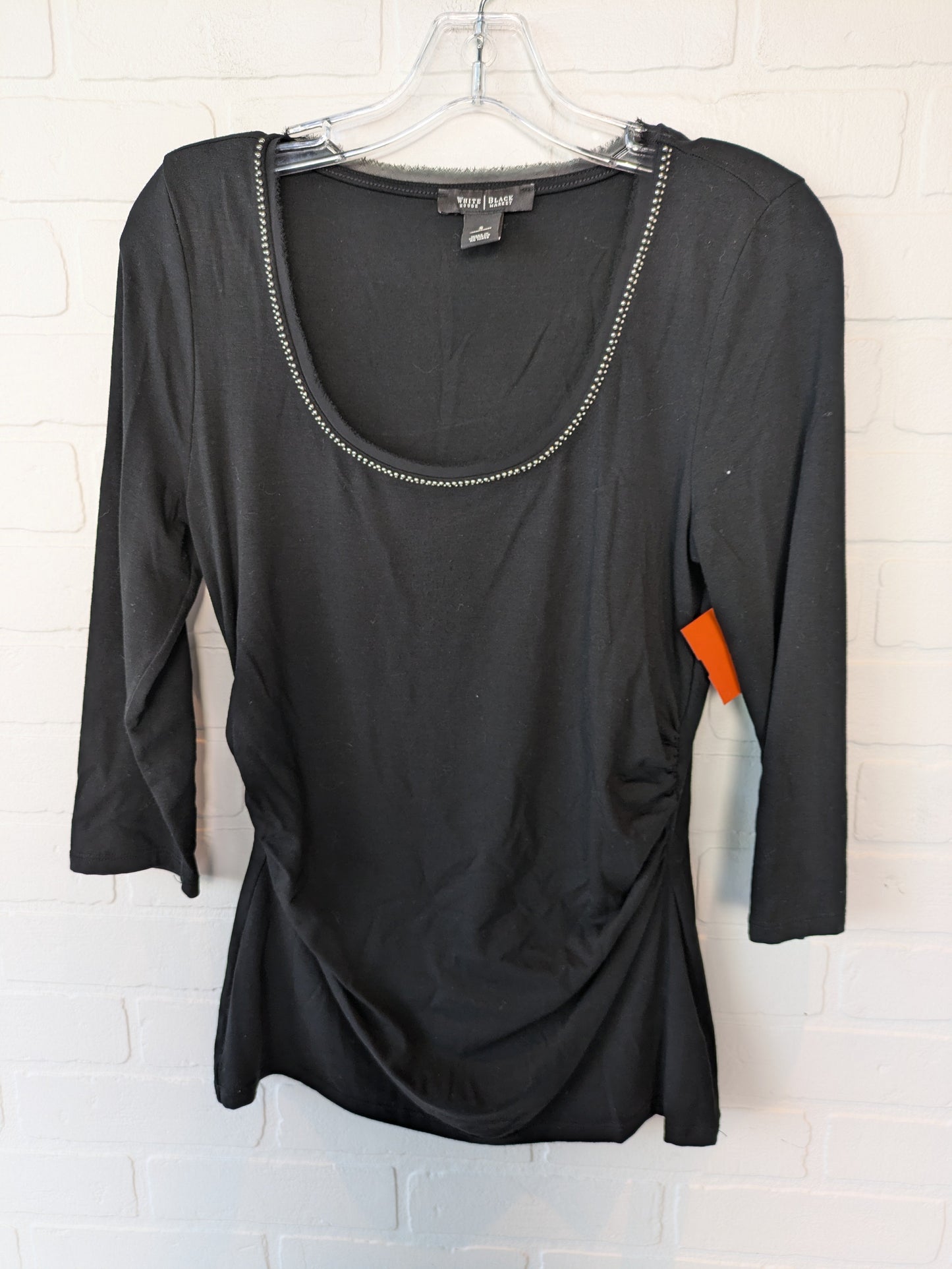 Black Silver Top Long Sleeve White House Black Market, Size S