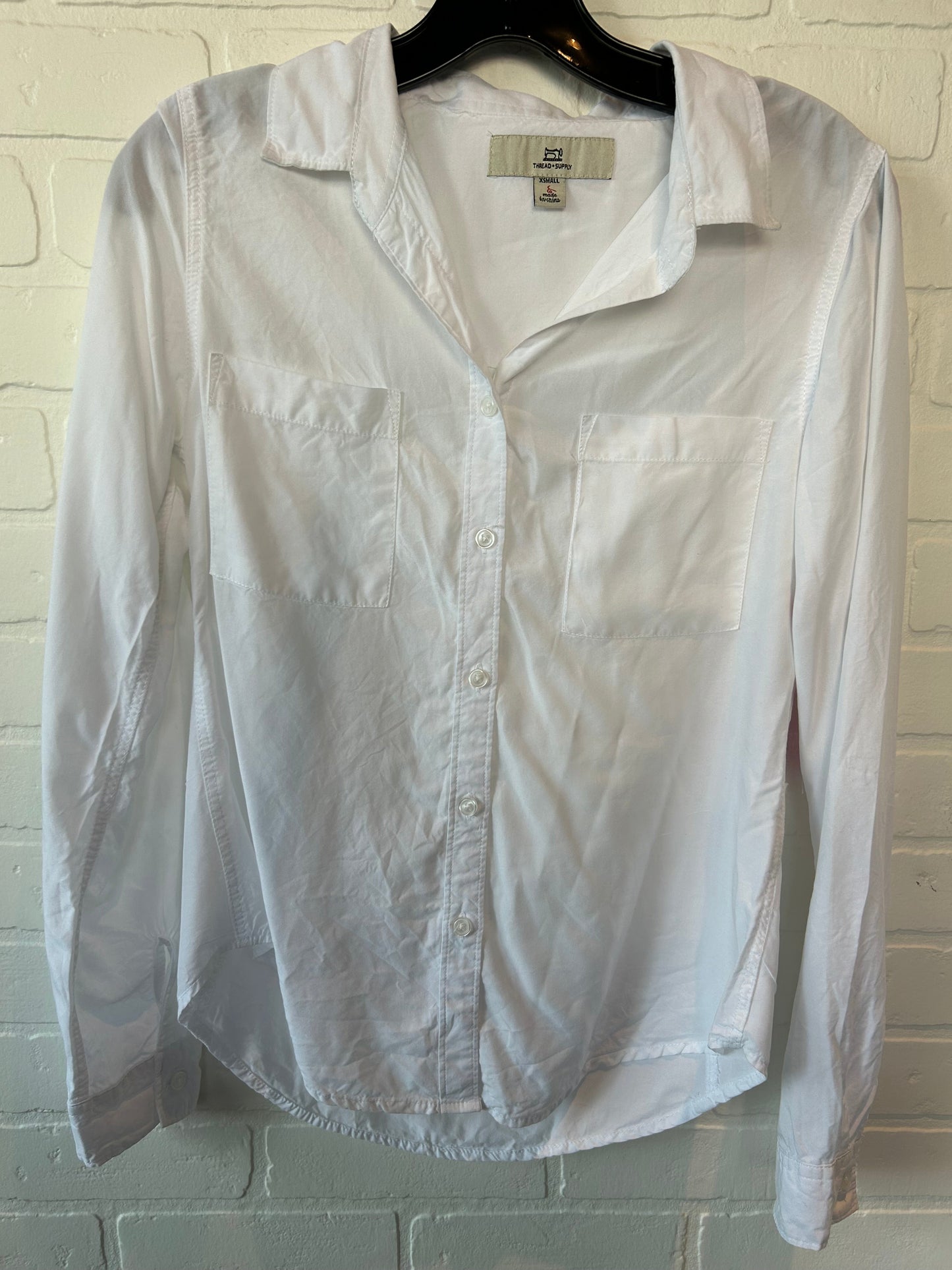 White Blouse Long Sleeve Thread And Supply, Size Xs