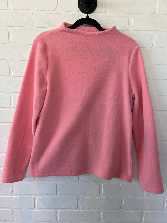 Pink Top Long Sleeve Fleece Pullover Talbots, Size M