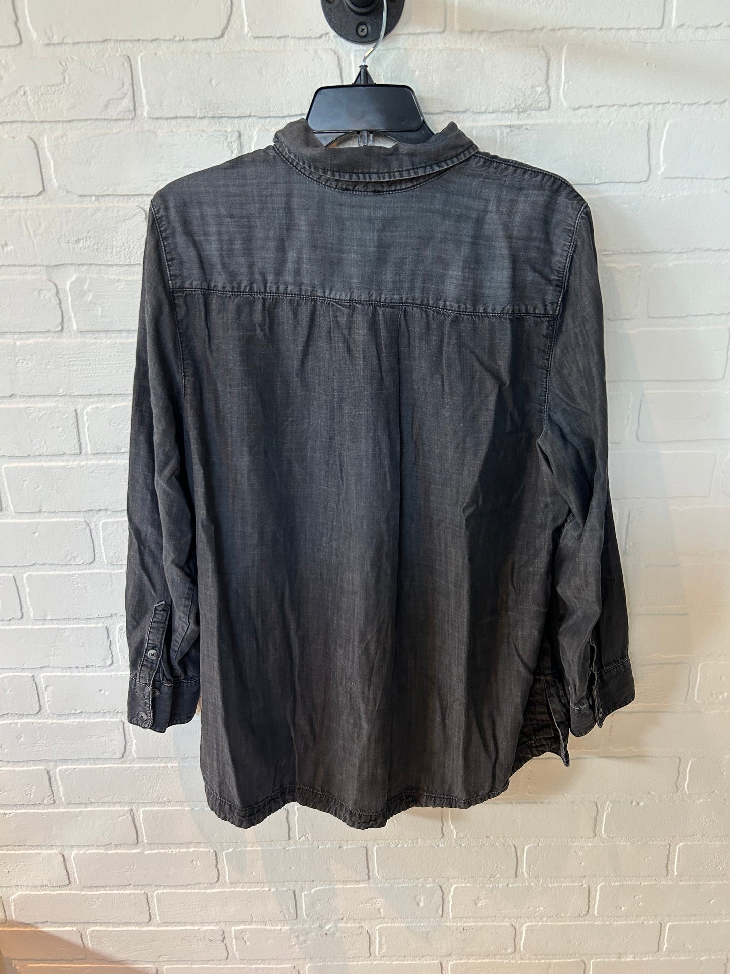 Top Long Sleeve By Chicos In Black Denim, Size: 1x