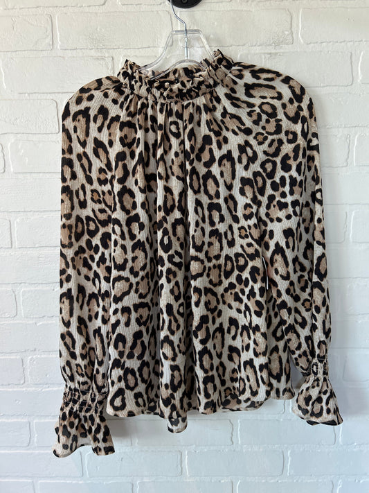 Animal Print Top Long Sleeve Loft, Size S