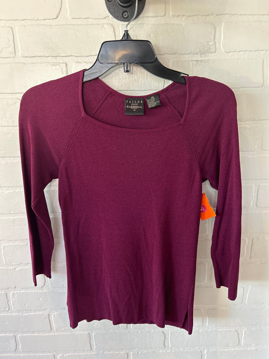 Top 3/4 Sleeve By Tailor By B Moss In Plum, Size: Xs