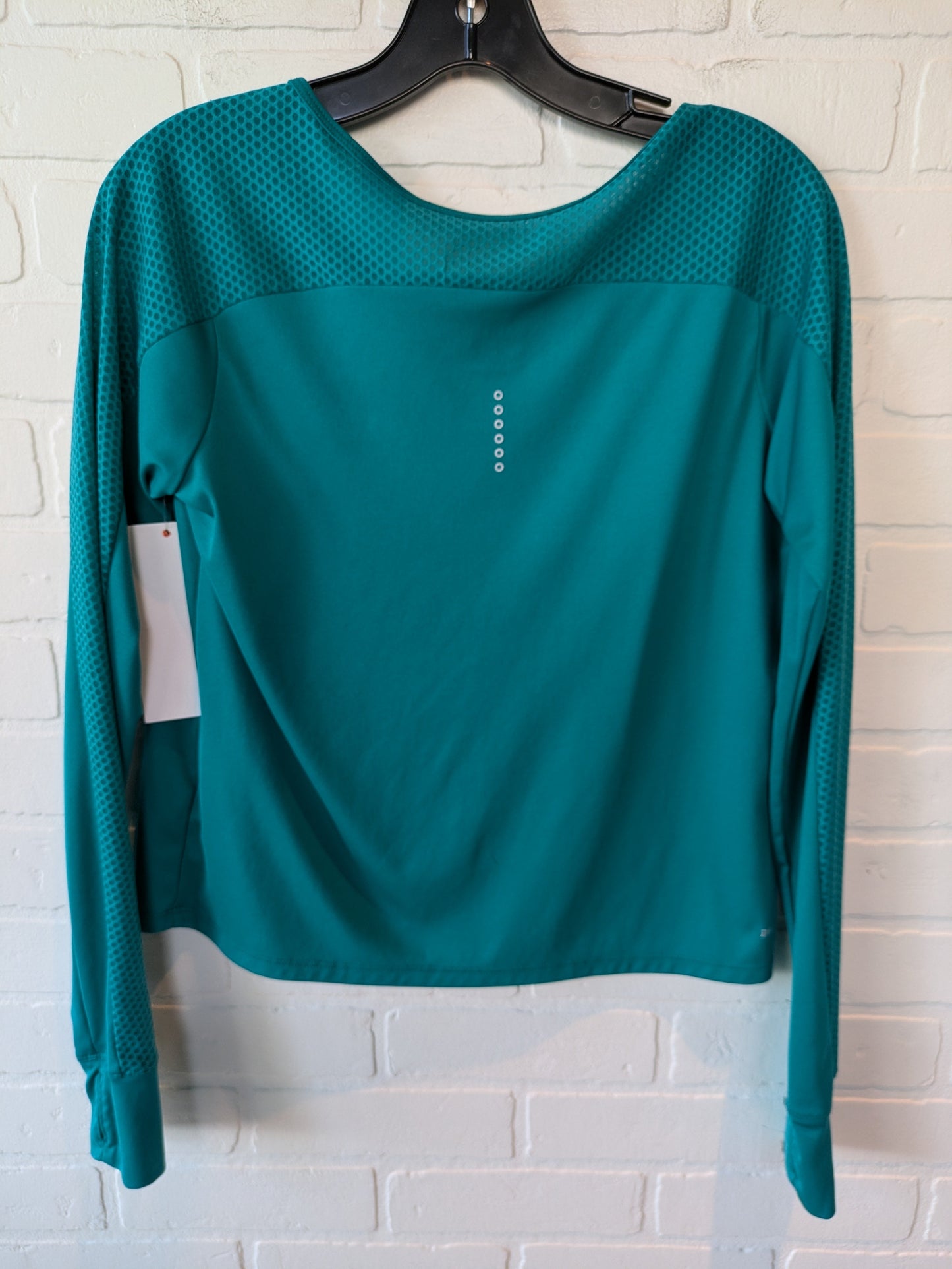 Athletic Top Long Sleeve Crewneck By Nike In Turquoise, Size: M