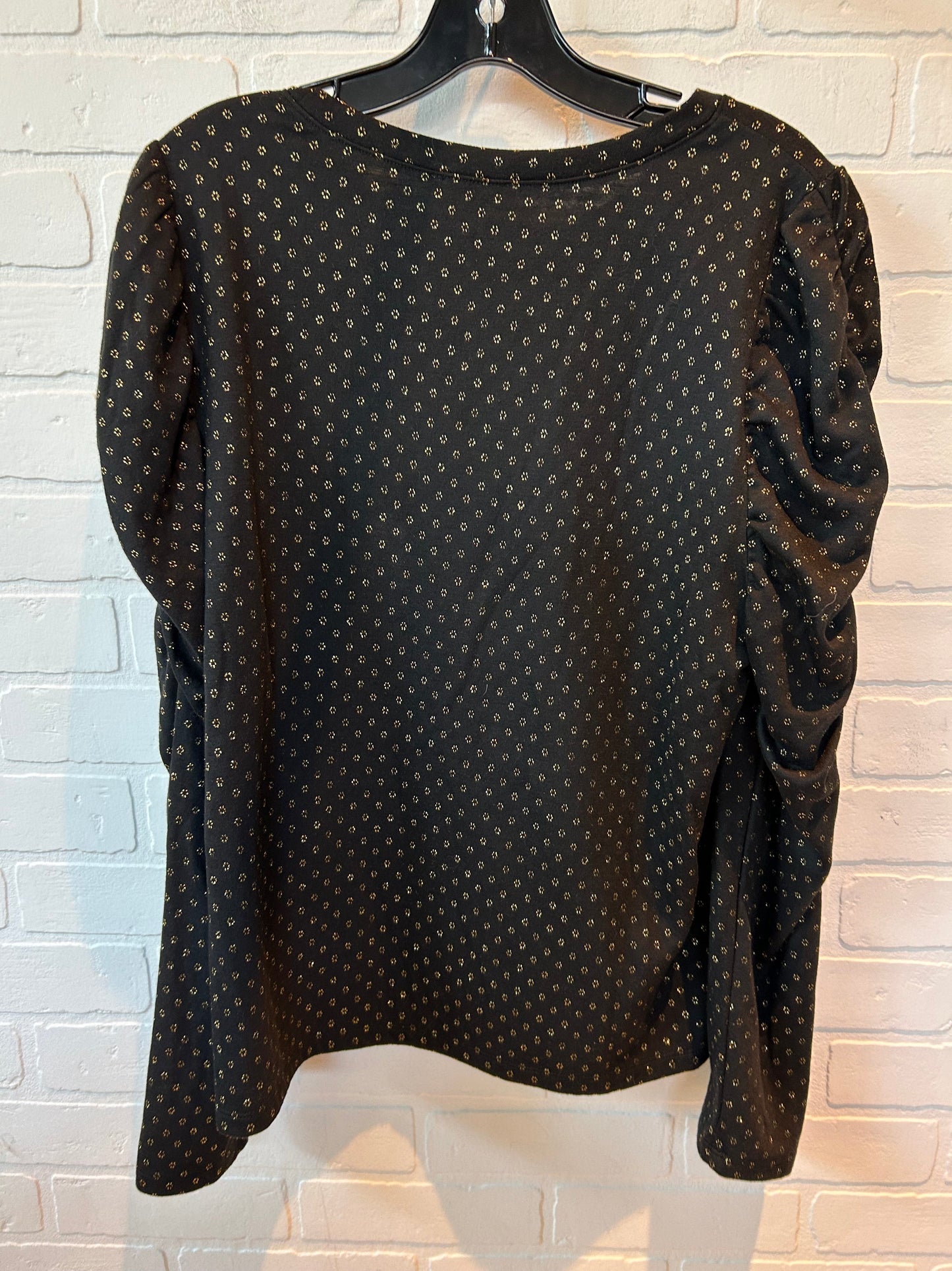 Black Gold Top Long Sleeve Loft, Size Xl