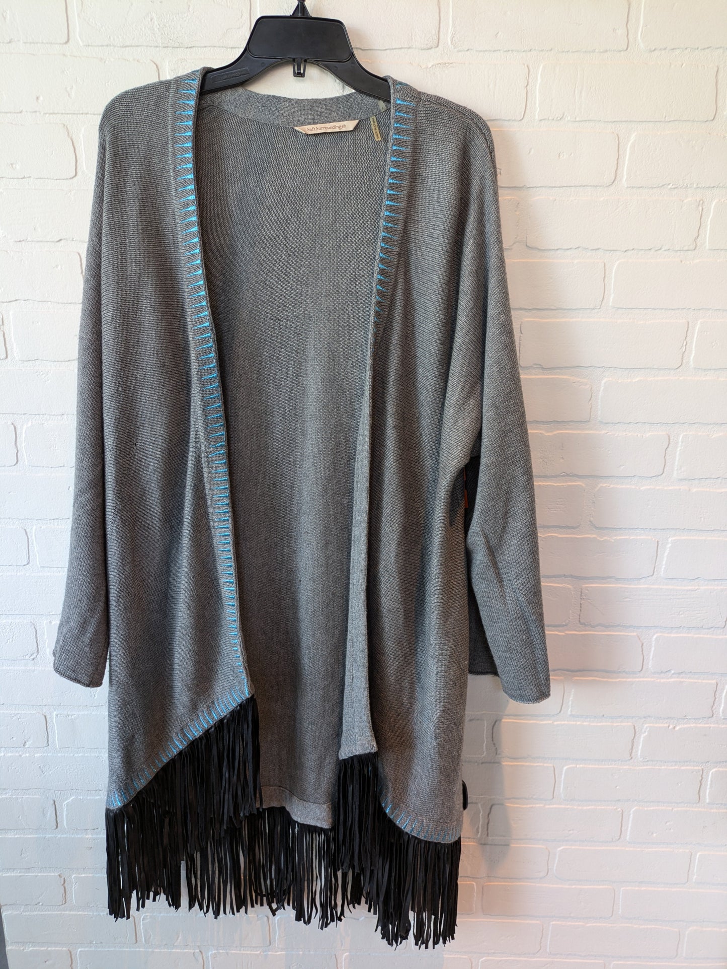 Sweater Cardigan By Soft Surroundings In Grey, Size: L