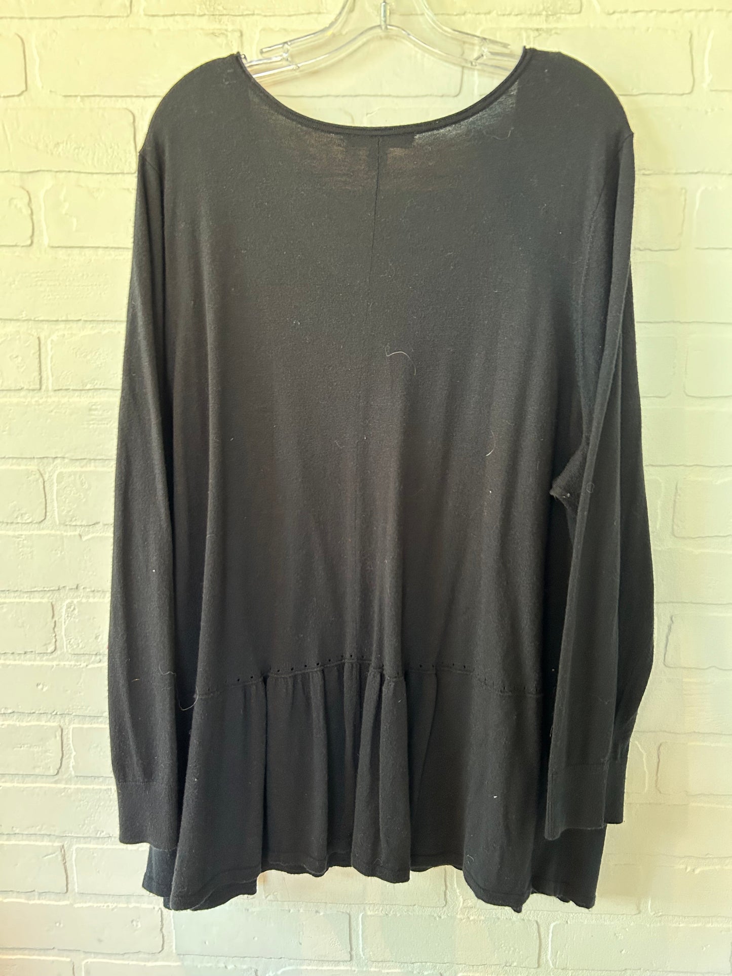 Black Top Long Sleeve Sejour, Size 3x