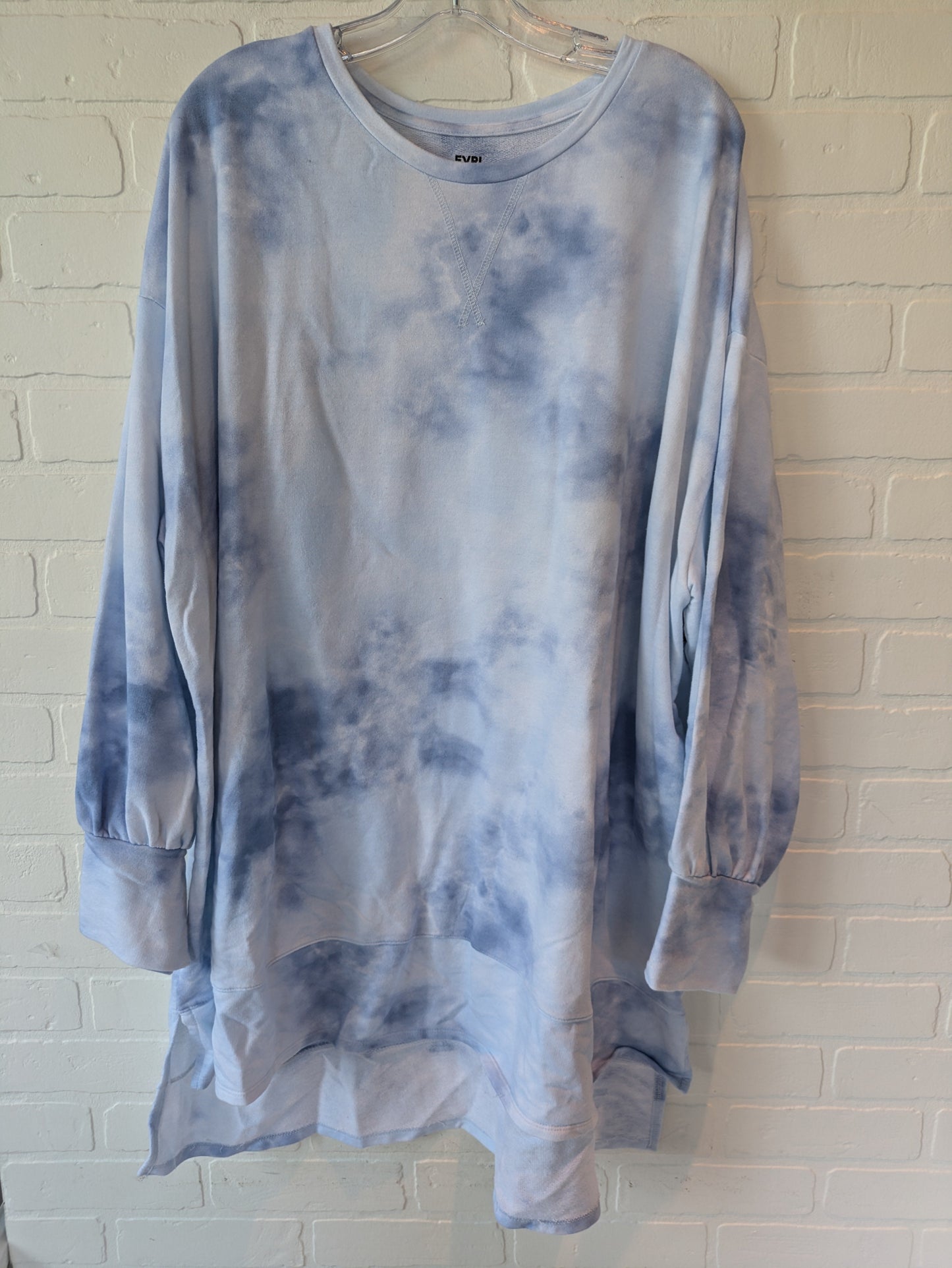 Blue White Sweatshirt Crewneck Evri, Size 3x