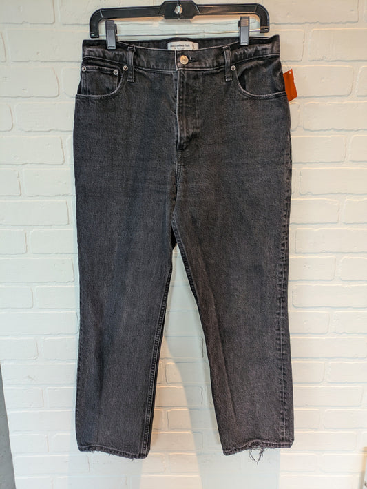 Black Denim Jeans Straight Abercrombie And Fitch, Size 8